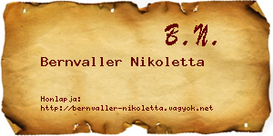 Bernvaller Nikoletta névjegykártya